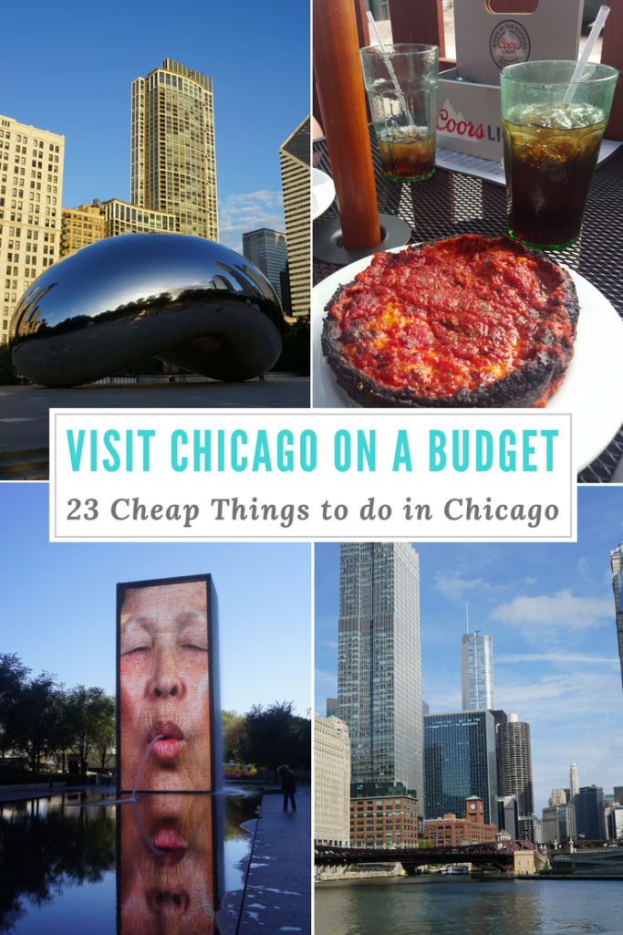 From Chicago deep dish pizza and hotdogs to architecture boat tours, staying on budget during a visit to Chicago is easy with this list of 23 cheap things to do in the city. Pin for when you're ready to plan your trip to Chicago! #chicago #thingstodoinchicago #chicagousa #budgettravel #usatravel