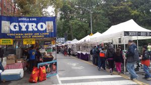 Farmers markets are plentiful in the city. Get a gyro or snack from one of the many booths