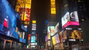 Head to Times Square to take in the sights and see the giant billboards