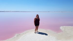 Seeing the pink lakes at Los Coloradas, Mexico
