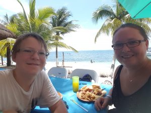 Enjoying a buffet lunch on the beach on Isla Mujeres