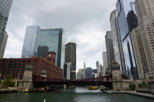 A view of the city from the architecture boat tour
