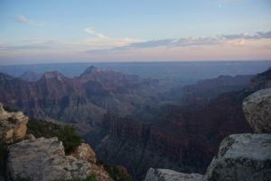 The view from the Grand Canyon South Rim at sunset