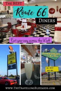 Driving Route 66 is one of the most historic road trips in the US. Use this road trip guide to stop at all the best Route 66 diners! Eat delicious foods, sampling a piece of history along the way. Your foodie road trip won't be complete without this guide about where to eat on Route 66! #route66 #Route66diners #bestRoute66diners #USroadtrips #foodtravel #foodieguide #usarestaurants