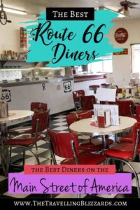 Save this post to plan the best Route 66 road trip! Diners on Route 66 are an essential part of the drive, and these are our favourites! We spent 3 weeks on Route 66 searching for the best places to eat, and these are it! #Route66 #USAroadtrip #roadtripamerica #route66Diners #route66roadtrip