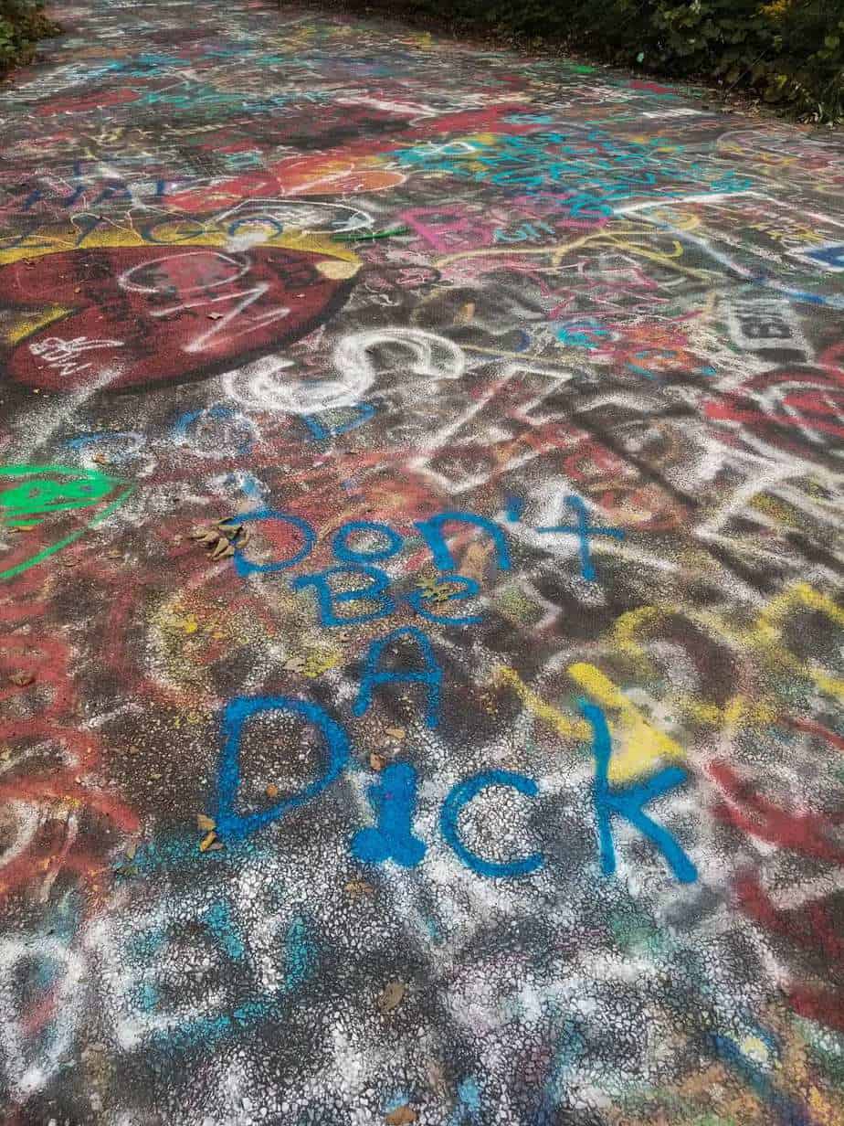 'Don't be a dick' in spray paint