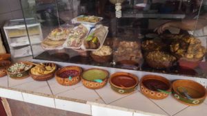 Many salsas to choose from at Parque las Palapas in Cancun