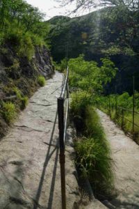 Image of a switchback on the trail up Diamond Head. 